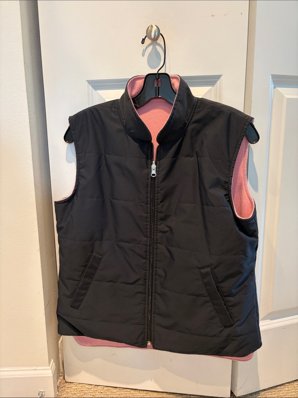 FEDELI reversible vest navy and pink
